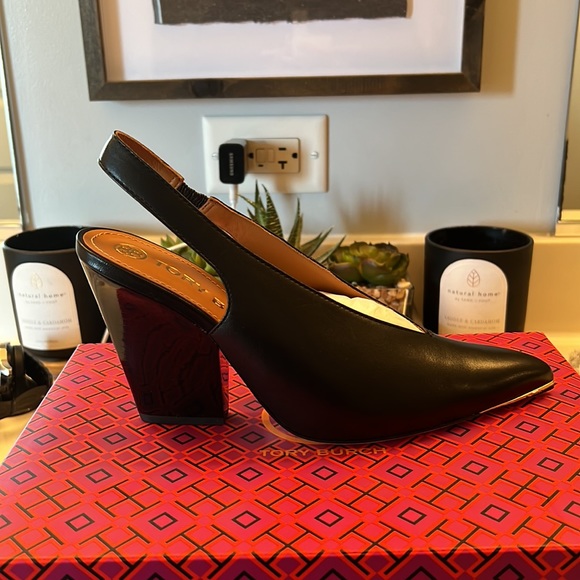 Slingback Pump Calf Leather Tory Burch Heels - Picture 2 of 6